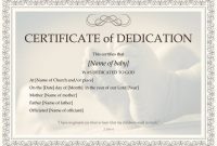 Baby Dedication Certificate Template For Mac | Boy Or Girl | Instant  Download | Print At Home | Baptism | Dedication To The Lord | Pages within Baby Christening Certificate Template