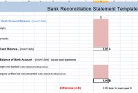 Bank Reconciliation Statement Excel Template Xls | Payroll throughout Business Bank Reconciliation Template
