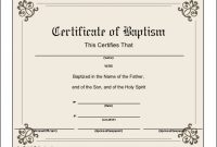 Baptism Certificate Printable Certificate for Baptism Certificate Template Word