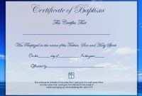Baptism Certificate Template Download Word Certificate regarding Baptism Certificate Template Word