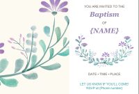 Baptism Invitation inside Blank Christening Invitation Templates