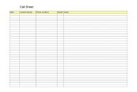 Basic Blank Call Sheet Sample Template : V-M-D with Blank Call Sheet Template