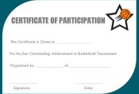 Basketball Participation Certificate: 10+ Free Downloadable inside Basketball Camp Certificate Template