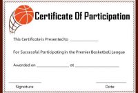 Basketball Participation Certificate: 10+ Free Downloadable pertaining to Basketball Camp Certificate Template