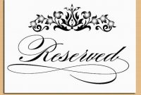 Beautiful Reserved Signs For Tables #5 Free Printable throughout Reserved Cards For Tables Templates