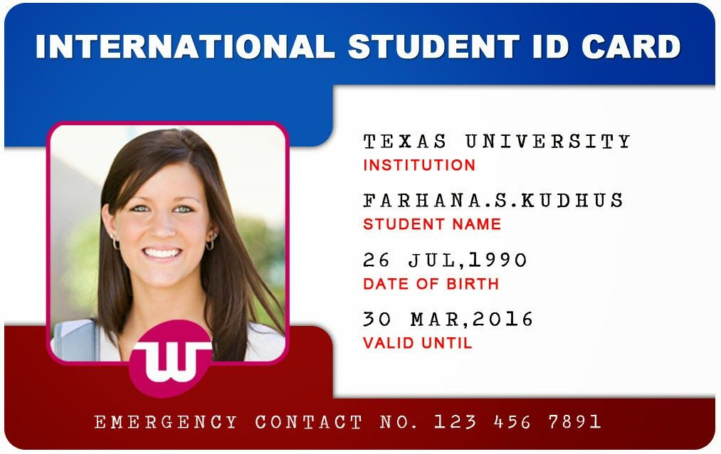 Beautiful Student Id Card Templates Desin And Sample Word in High School Id Card Template