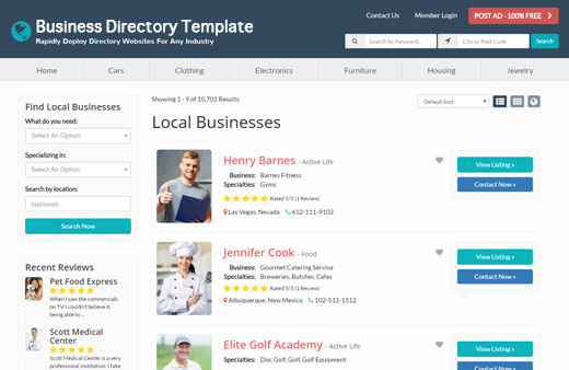 Best Business Directory Template - Brilliant Directories intended for Business Directory Template Free