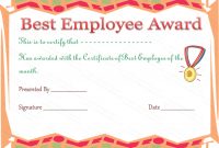 Best Employee Award Certificate Template within Best Employee Award Certificate Templates
