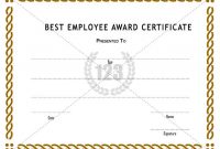 Best Employee Award Certificate Templates Free Download throughout Best Employee Award Certificate Templates