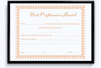 Best Performance Award Certificate 01 – Word Layouts regarding Best Performance Certificate Template