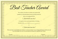 Best Teacher Award 06 | Teacher Awards, Best Teacher with regard to Best Teacher Certificate Templates Free