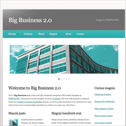 Big Business 20 Free Website Templates In Css, Html, Js for Basic Business Website Template