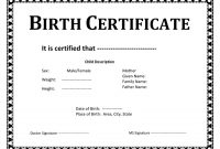 Birth Certificate Template In Word And Pdf Formats intended for Birth Certificate Templates For Word