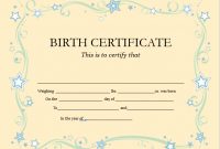 Birth Certificate Templates – 14 Free Templates In Ms Word regarding Editable Birth Certificate Template