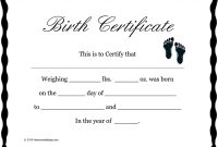 Birth Certificate Word Template ] – Birth Certificate throughout Birth Certificate Templates For Word