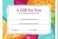 Birthday Gift Certificate (Bright Design) inside Fillable Gift Certificate Template Free