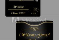 Black Hotel Rfid Key Card With Keycard Sleeve Holder, Vector inside Hotel Key Card Template