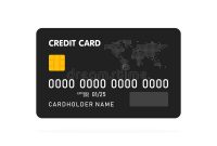 Black Simple Credit Card Template On White Background regarding Credit Card Templates For Sale