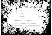 Black Splashes Gift Certificate Template In 2020 | Blumen for Black And White Gift Certificate Template Free