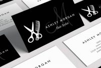 Black White Monogrammed – Hair Salon Hairstylist Business regarding Hairdresser Business Card Templates Free