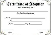 Blank Adoption Certificate Template (9) - Templates Example intended for Adoption Certificate Template