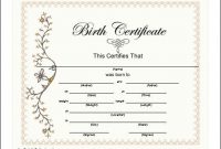 Blank Birth Certificate | Pretty Pink Bordered Birth pertaining to Fake Birth Certificate Template