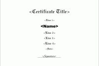 Blank Borderless Certificate Template inside Borderless Certificate Templates