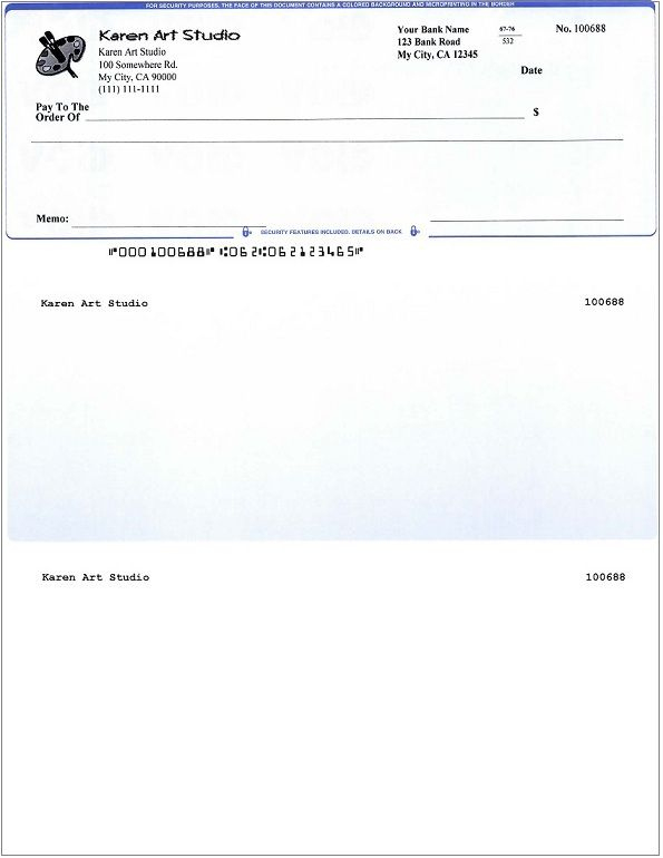 Blank Business Check Template | Business Checks, Printing with regard to Blank Business Check Template Word
