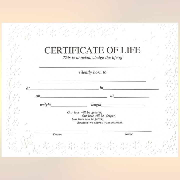 Blank Certificate Of Life In 2020 | Baby Death, Death within Baby Death Certificate Template