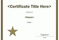 Blank Certificate Templates | Blank Certificate Templates On within Star Certificate Templates Free