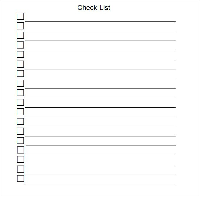 Blank Checklist Template - 35+ Free Psd, Vector Eps, Ai in Blank Checklist Template Word