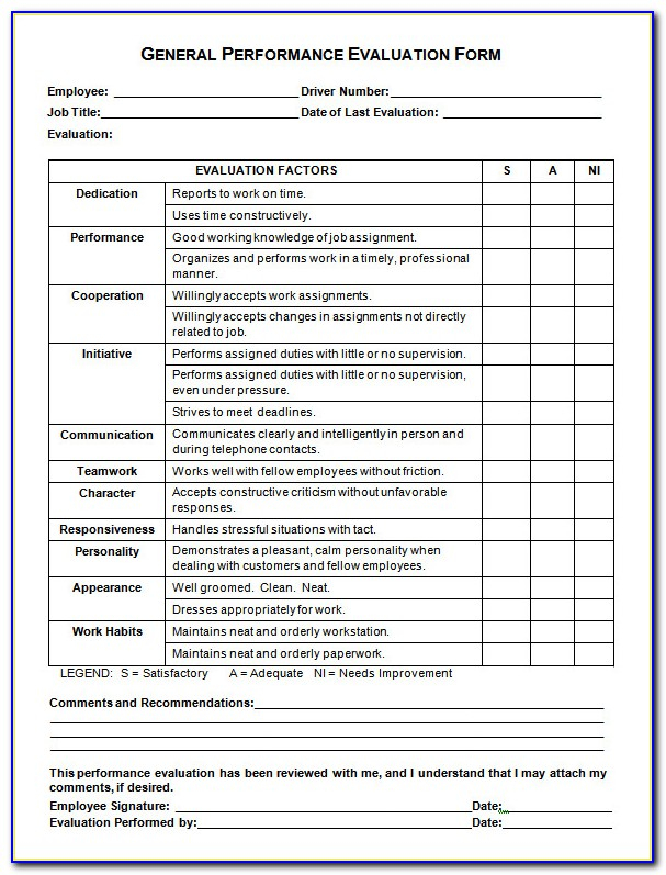 Blank Evaluation Form Template (5 Di 2020 intended for Blank Evaluation Form Template