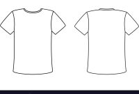 Blank Front And Back T-Shirt Design Template Set for Blank T Shirt Outline Template