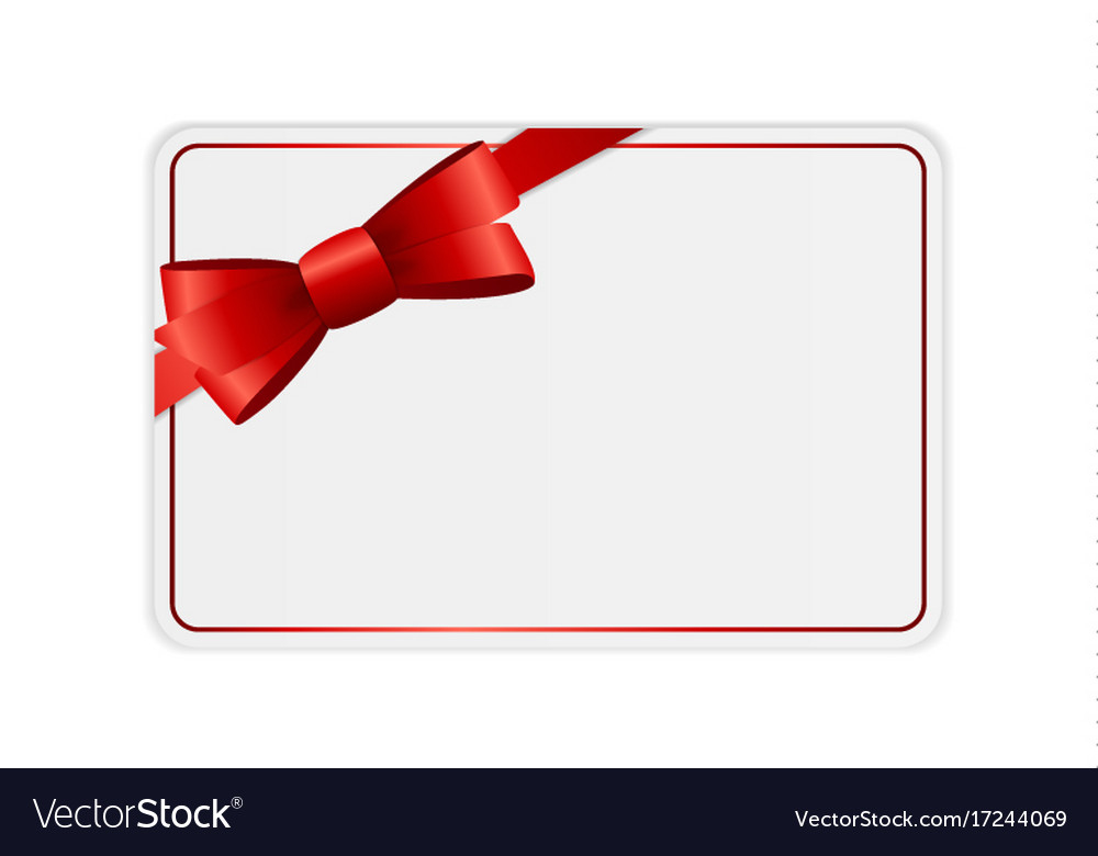 Blank Gift Card Template With Bow And Ribbon for Present Card Template
