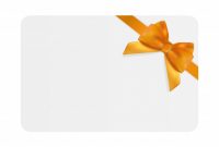 Blank Gift Card Template With Orange Bow And Ribbon for Present Card Template