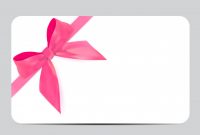 Blank Gift Card Template With Pink Bow And Ribbon | Premium in Present Card Template
