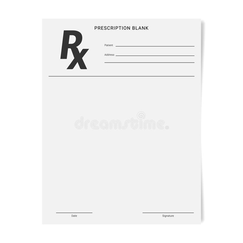 Blank Rx Prescription Form. Stock Vector - Illustration Of within Blank Prescription Form Template