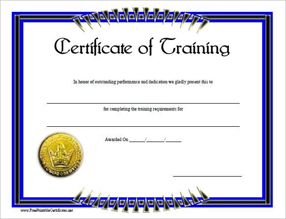 Blank Training Certificate Template , Free Training throughout Template For Training Certificate
