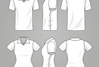 Blank White Mens And Womens T-Shirt Outline Vector. Template inside Blank T Shirt Outline Template