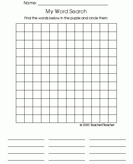 Blank Word Search Puzzles Printable | Thank-You For Visiting for Blank Word Search Template Free