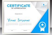 Blue Certificate Template Layout Design Vector 01 Free Download regarding Design A Certificate Template