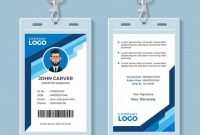 Blue Graphic Employee Id Card Template | Id Card Template intended for Company Id Card Design Template