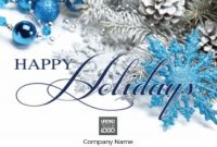Blue Happy Holidays Free Greeting Card Template 60% Off Ends for Happy Holidays Card Template