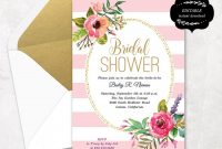 Blush Pink Floral Bridal Shower Invitation Template with regard to Blank Bridal Shower Invitations Templates