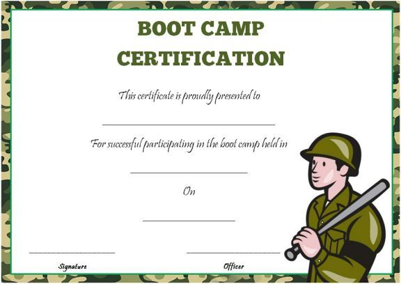 Boot Camp Certificate Template (1 with regard to Boot Camp Certificate Template
