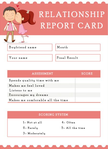 Boyfriend Report Card Template (5) - Templates Example within Boyfriend Report Card Template