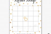 Bridal Shower Bingo Cards – Printed Or Printable, Instant throughout Blank Bridal Shower Bingo Template