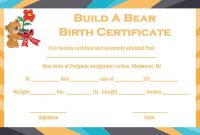 Build A Bear Certificate: 13 Best And Attractive Templates throughout Build A Bear Birth Certificate Template