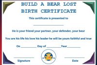 Build A Bear Certificate: 13 Best And Attractive Templates with Build A Bear Birth Certificate Template