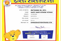 Build-A-Bear Workshop Dc Comics Happy Hugs Teddy In Wonder throughout Build A Bear Birth Certificate Template